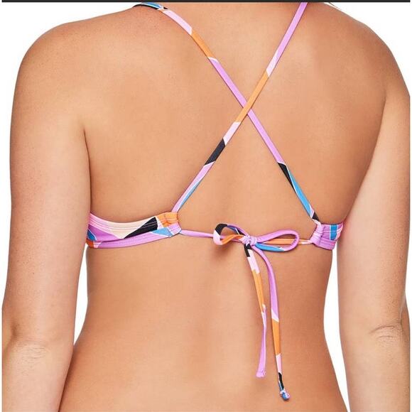 Salt & Cove Smocked geo Pattern Bikini Top- M - Picture 4 of 4